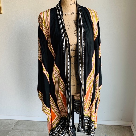 Tops - Boho Print Longline Kimono